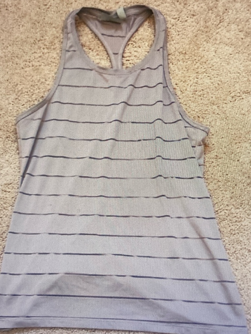 Athleta Lavender Striped Racerback Tank